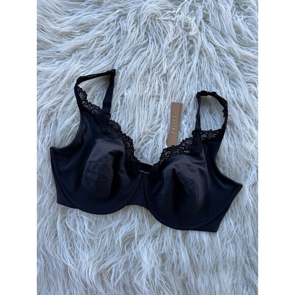 Skims Fits Everybody Lace Unlined Full Coverage Bra Onyx Size 38DDD - Picture 3 of 7